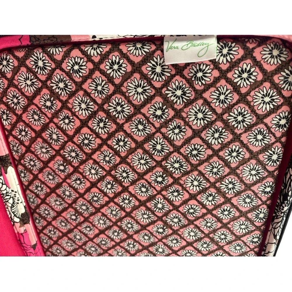 Vera Bradley MOCHA ROUGE LAPTOP PORTFOLIO Computer Hard Case Travel Work School